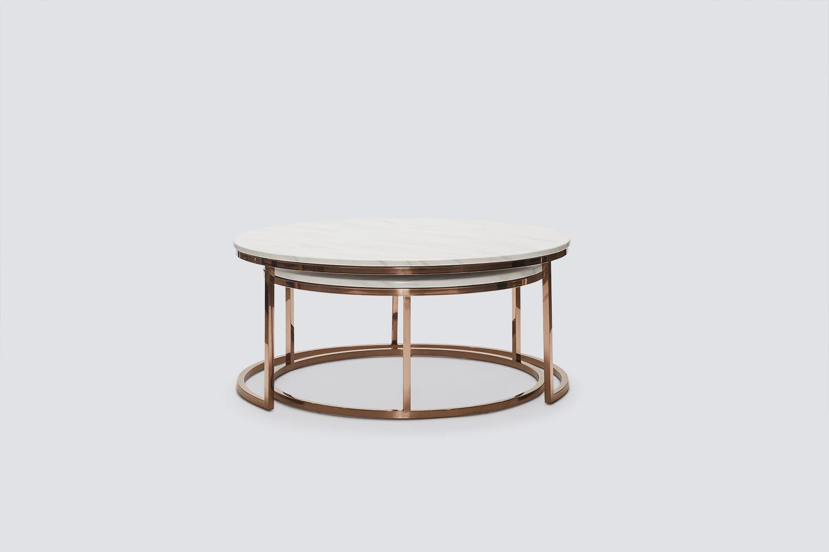 white and rose gold coffee table