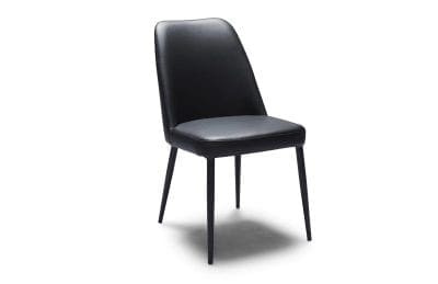 Milena Dining Chair - Premium Black Leather - Adriatic Furniture Pty Ltd