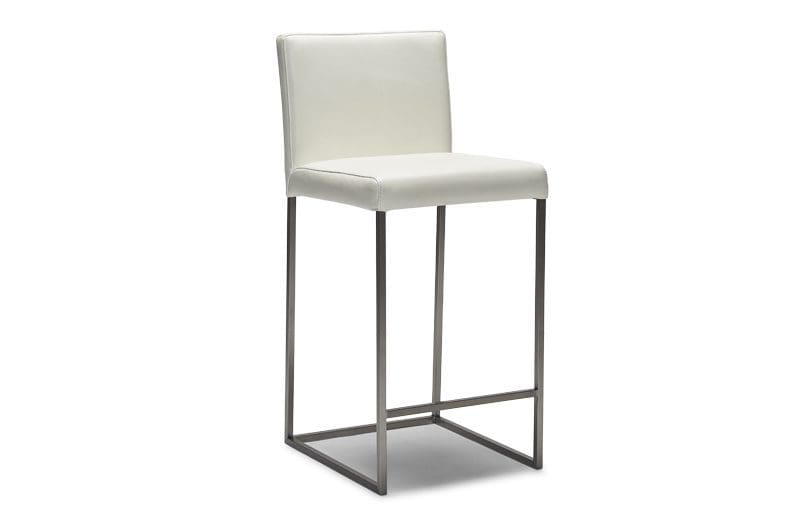 Atlas Bar Stool White Leather – Set Of 3