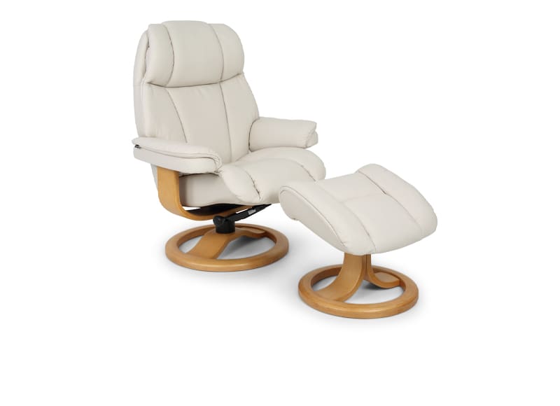 General Leather Recliner- Ivory