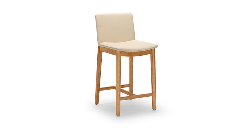 Tevez Bar Stool – Frost Leather/Natural